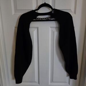 Love Too True Black Shrug Sweater with Chain Detail